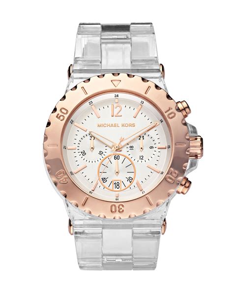 michael kors watch with rubber strap|michael kors clear strap watch.